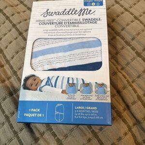 SwaddleMe Sleep Stages Swaddle in Blue and White